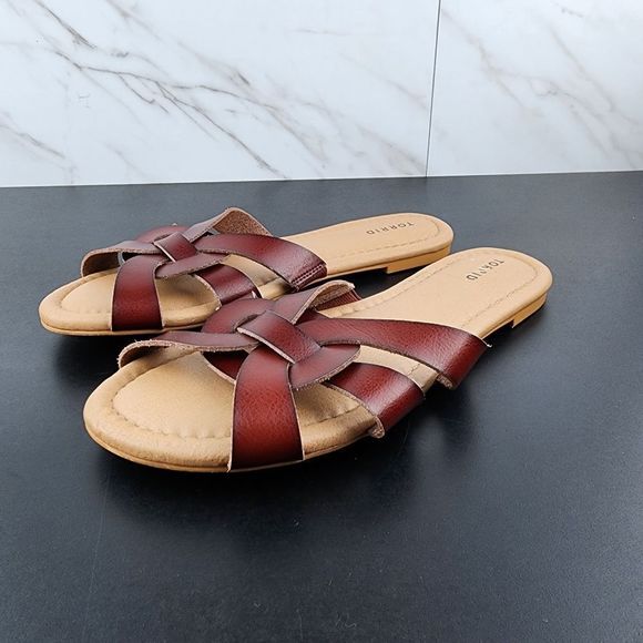 Torrid Brown Strappy Slides - Picture 3 of 6